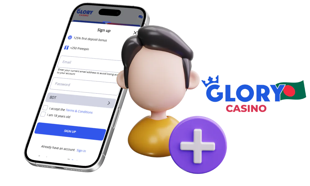 Step-by-step process for creating an account at Glory Casino